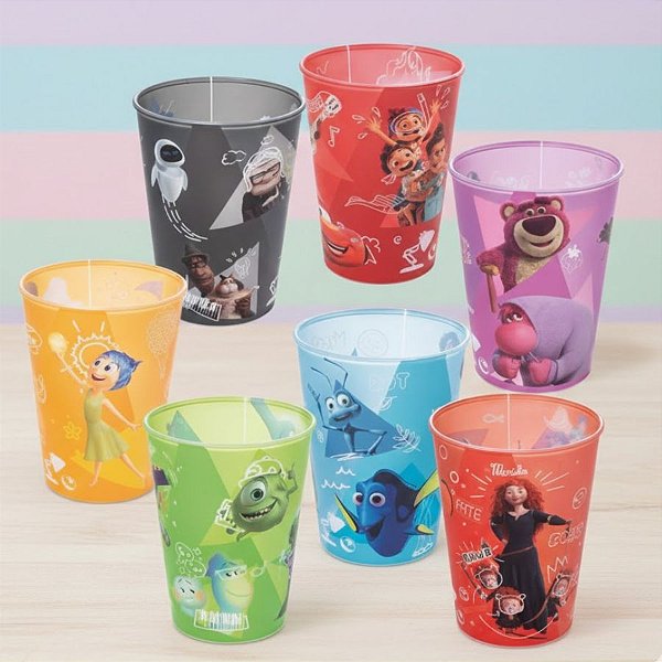 Kit 7 Copos para Lembrancinha - Personagens Pixar - 320ml - 1 unidade - Disney Original - Rizzo