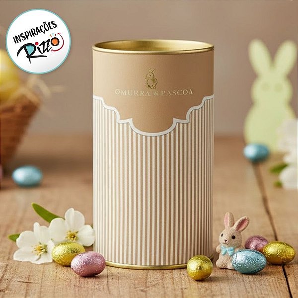 Lata Rigida para Ovos de 500g -  Amêndoa - 12,5 x 22cm - 1 unidade - Cromus - Rizzo