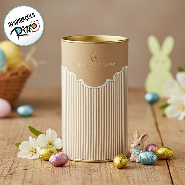 Lata Rigida para Ovos de 350g -  Amêndoa - 10x18cm - 1 unidade - Cromus - Rizzo