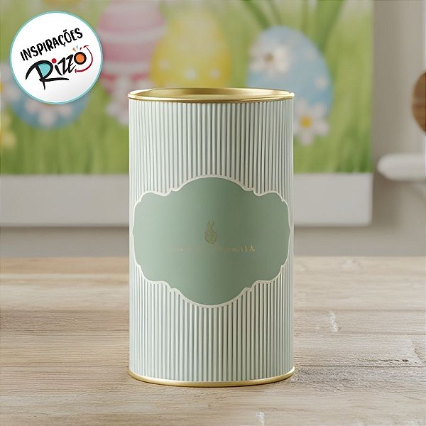 Lata Rigida para Ovos de 500g -  Lavie Salvia - 12,5 x 22cm - 1 unidade - Cromus - Rizzo