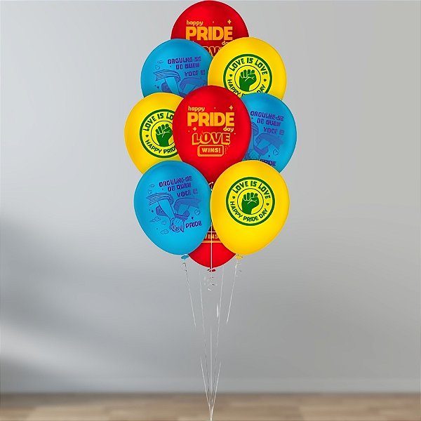 Balão de Festa Decorado 9" 23cm Redondo - Pride - 25 unidades - Regina - Rizzo