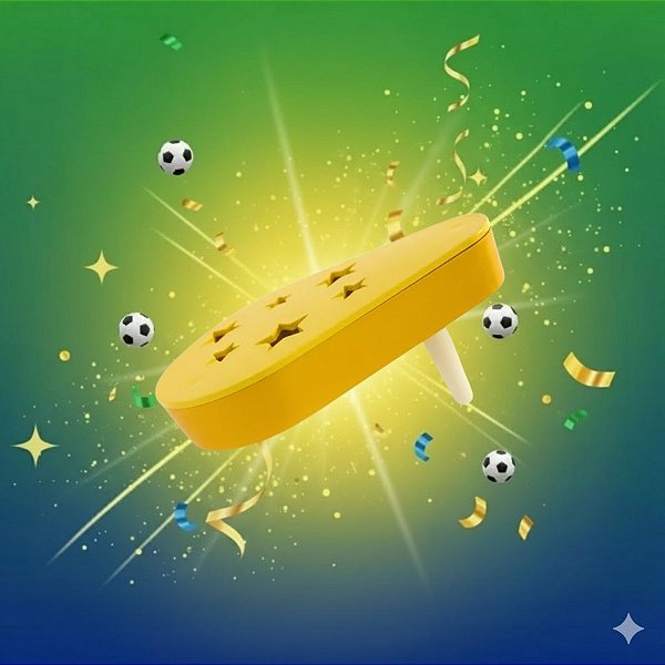 Reco-Reco Takanakatraka - Amarelo - Copa do Mundo - 11,5cm - 1 unidade - Rizzo