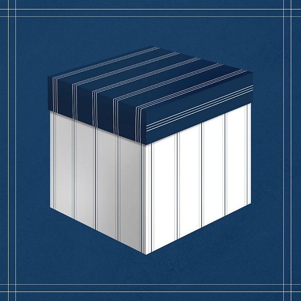 Caixa Cubo - Elegance Azul - 11x11x11cm - 5 unidades - Regina - Rizzo