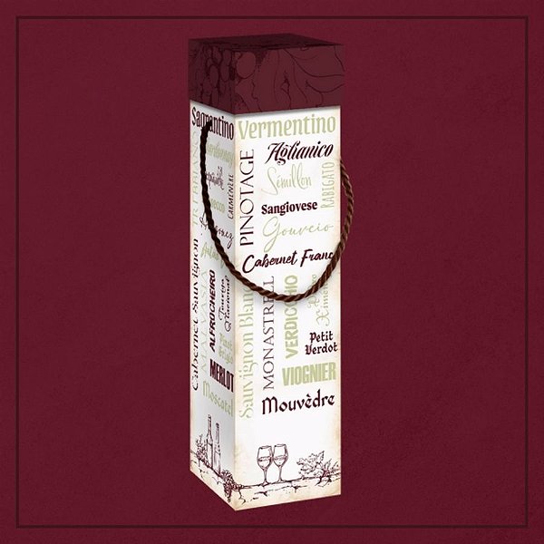 Caixa para Garrafa com Alça - Wine - 30x8x8cm - 5 unidades - Regina - Rizzo