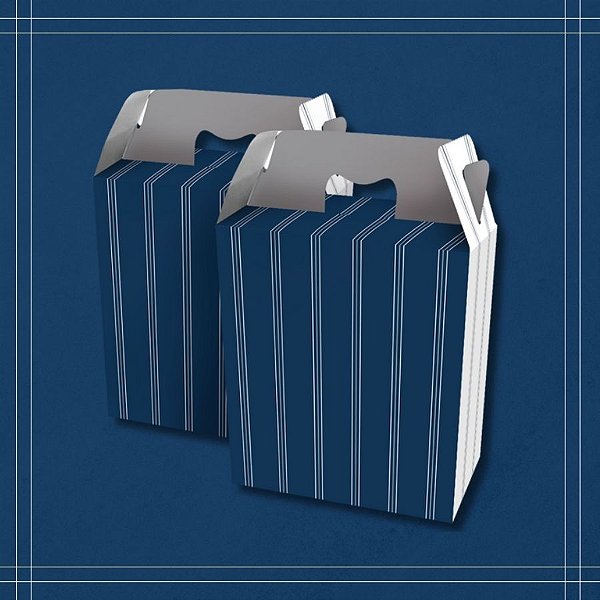 Caixa Maleta Retangular - Elegance Azul - 21x30x7cm - 5 unidades - Regina - Rizzo