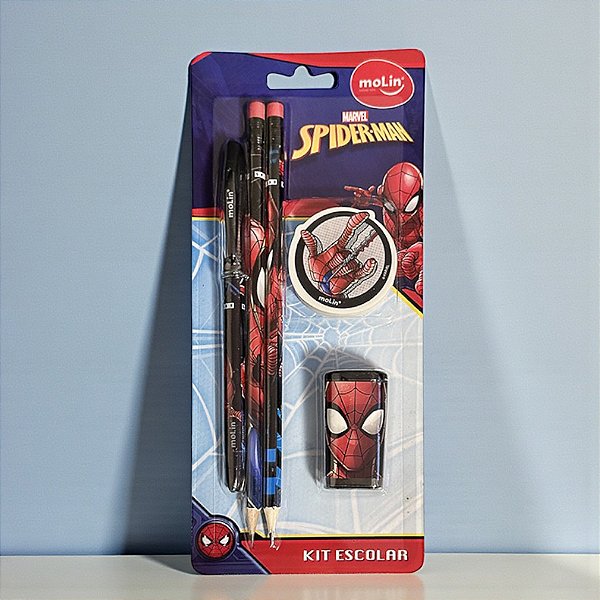 Kit Escolar - Homem Aranha - 5 Itens - 1 unidade - Disney Original - Rizzo