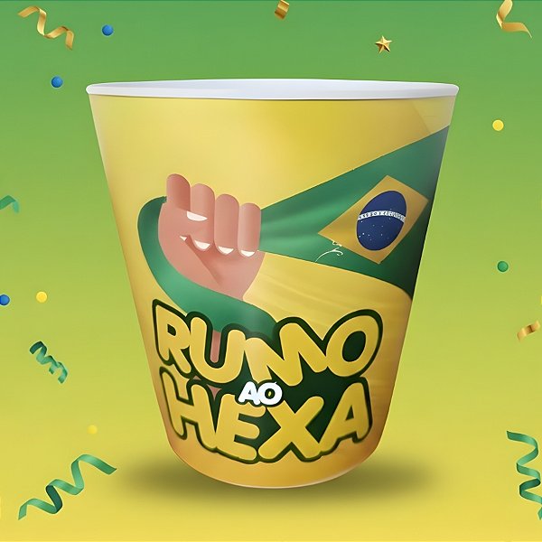 Balde de Pipoca - Copa do Mundo Brasil - Rumo Ao Hexa - 17x16x17cm - 1 unidade - Rizzo