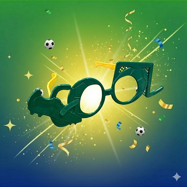 Óculos Gool - Copa do Mundo - Verde e Amarelo - 24x16cm - 1 unidade - Rizzo
