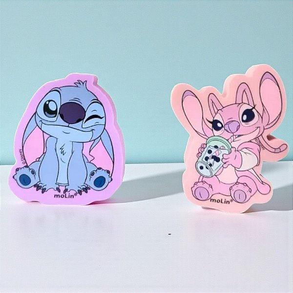 Borracha Escolar - Stitch e Angel - 5cm - 2 unidades - Rizzo
