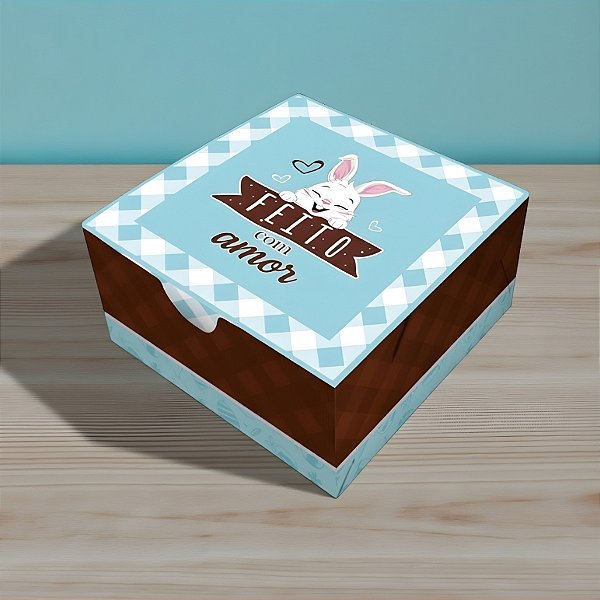 Caixa Para 4 Doces - Páscoa Mágica - 9x9x4,5cm - 10 unidades - Regina - Rizzo