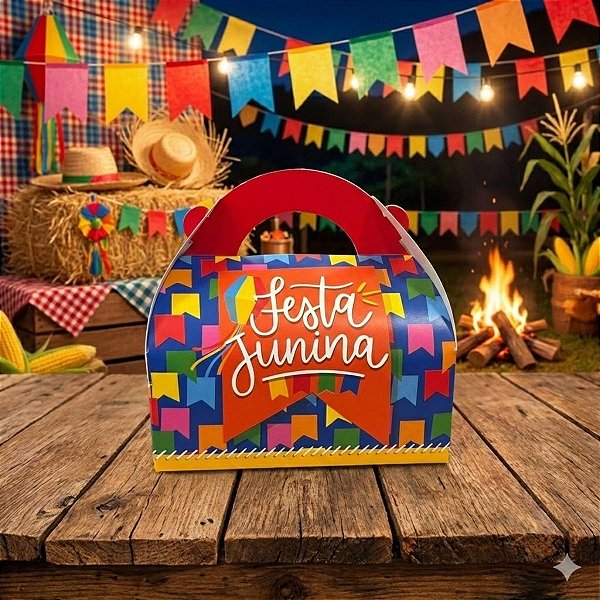 Caixa Maleta de Festa Junina - Arraiá Bão De Mais - 12x8x7cm - 10 unidades - Cromus - Rizzo
