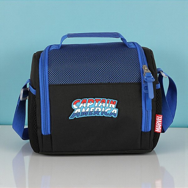 Lancheira Térmica Escolar - Capitão América - 23x20cm - Disney Original - 1 unidade - Rizzo