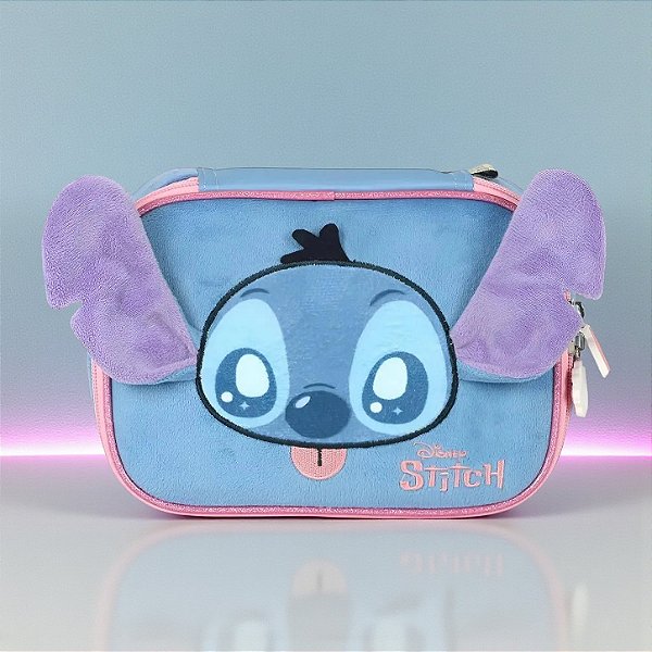 Estojo Box com Zíper - Stitch Peluciado - 21x17cm - Disney Original - 1 unidade - Rizzo