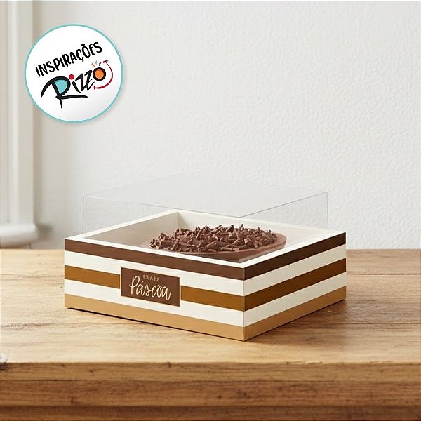Caixa New Moldura para Meio Ovo de 350g - Tons de Chocolate - 6 unidades - Cromus - Rizzo