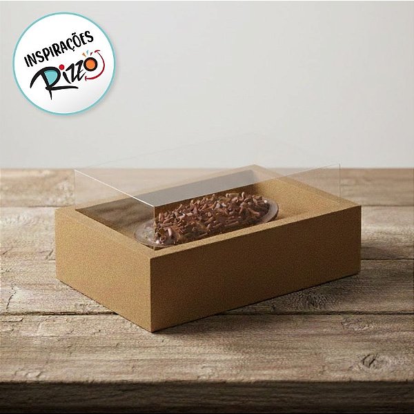 Caixa para meio Ovo 350g de Colher com Moldura - Páscoa Kraft - 10 unidades - Cromus - Rizzo