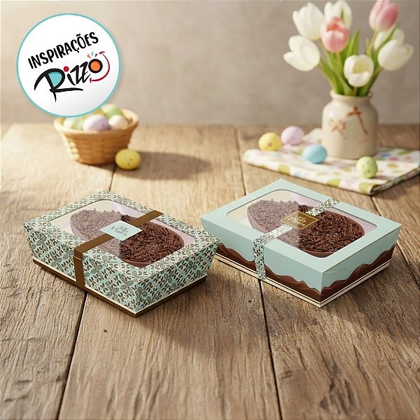 Caixa Practice para Meio Ovo de 500g - Chocolate Turquesa Sortido - 6 unidades - Cromus - Rizzo