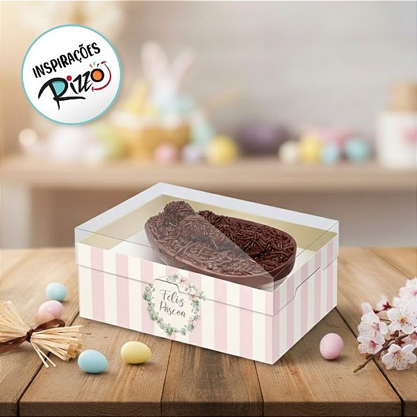 Caixa New Practice para Meio Ovo de 350g com Regulagem de Altura e Colher - Coelha Bella - 6 unidades - Cromus - Rizzo