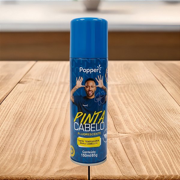 Tinta Temporária Spray para Cabelo - Neymar Jr - Azul Fluorescente - 150ml/85g - 1 unidade - Popper - Rizzo