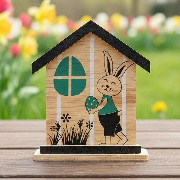 Enfeite Decorativo de Páscoa - Casa do Coelho - 16,5x13,5cm - 1 unidade - Rizzo