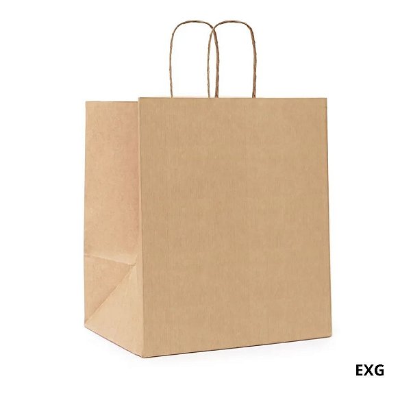 Sacola de Papel EXG 43x38x20cm - Kraft - Fundo Largo - 50 unidades - Cromus - Rizzo