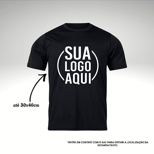 Camiseta Preta - 100% Algodão - Personalize com sua Logo  - 1 unidade - Rizzo