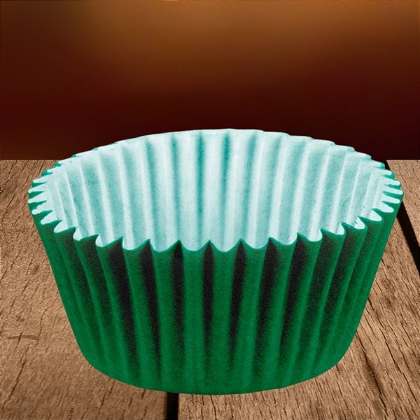 Forminha Para Cupcake Impermeável - Verde Escuro - 5x3,5cm - 45 unidades - Regina - Rizzo