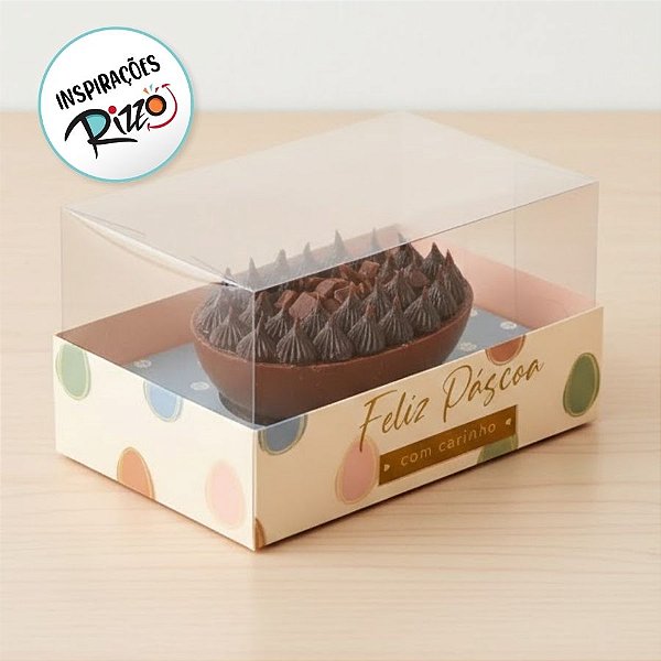 Caixa para Meio Ovo 500g de Páscoa - Horizonte - Tonal - 6 unidades - Cromus - Rizzo