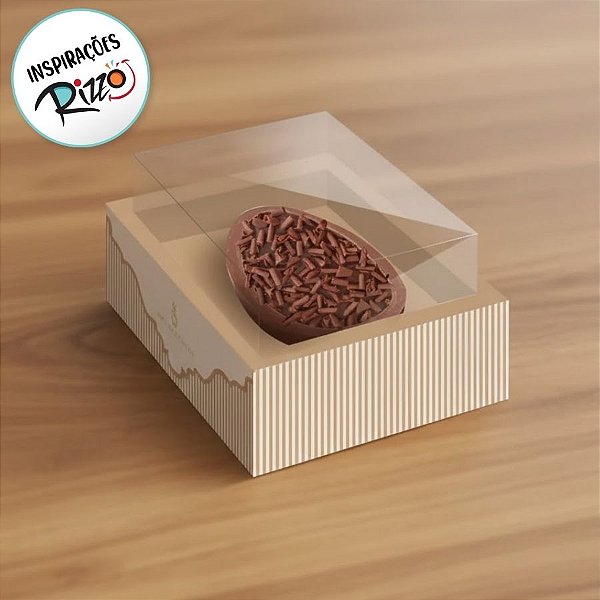 Caixa New Moldura para Meio Ovo de 250g com Colher - Lavie Amêndoa - 6 unidades - Cromus - Rizzo