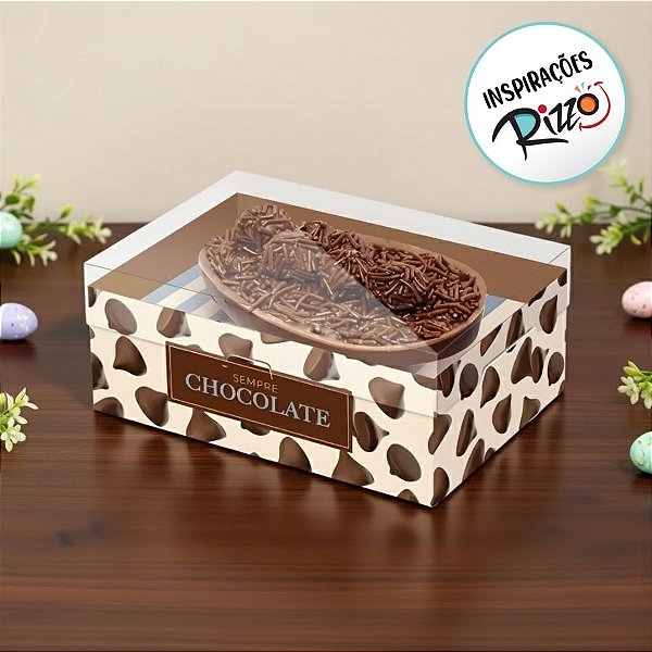 Caixa New Practice para Meio Ovo de 250g - Cobertura - 6 unidades - Cromus - Rizzo