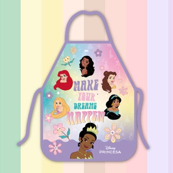 Avental Infantil - Princesas - 38x48cm - Disney Original - 1 unidade - Rizzo