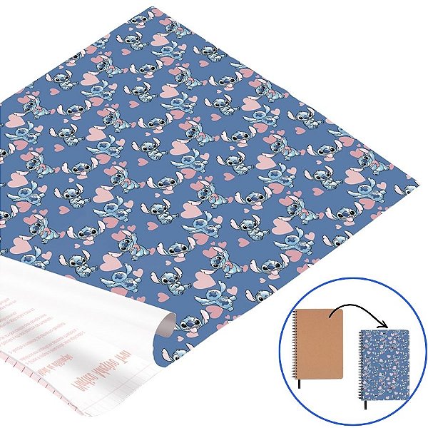Plástico Adesivo - Stitch Azul - 45x1000cm - Disney Original - 1 unidade - Rizzo