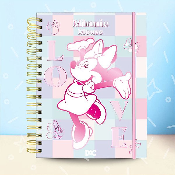 Caderno Smart Univ. Com Folhas Reposicionáveis - Minnie Mouse Rosa - 10 Divisórias - 20x27cm - Disney Original - 1 unida
