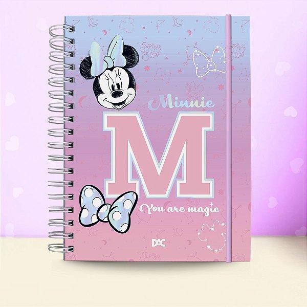 Caderno Smart Mini Com Folhas Reposicionáveis - Minnie Mouse Rosa - 10 Divisórias - 14x20cm - Disney Original - 1 unidad