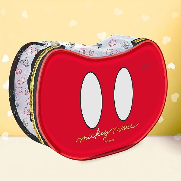 Estojo Simples de PVC com Zíper - Mickey Mouse Red - 21x12cm - Disney Original - 1 unidade - Rizzo
