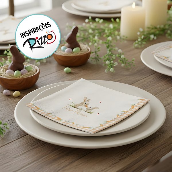 Guardanapo de Páscoa - Lovely Garden - 32,5x32,5cm - 20 unidades - Cromus - Rizzo