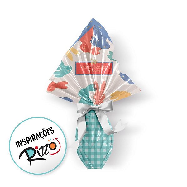 Saco Express 32x32cm Para Ovos de 150g a 250g - Picnic Azul - 25 unidades - Cromus - Rizzo