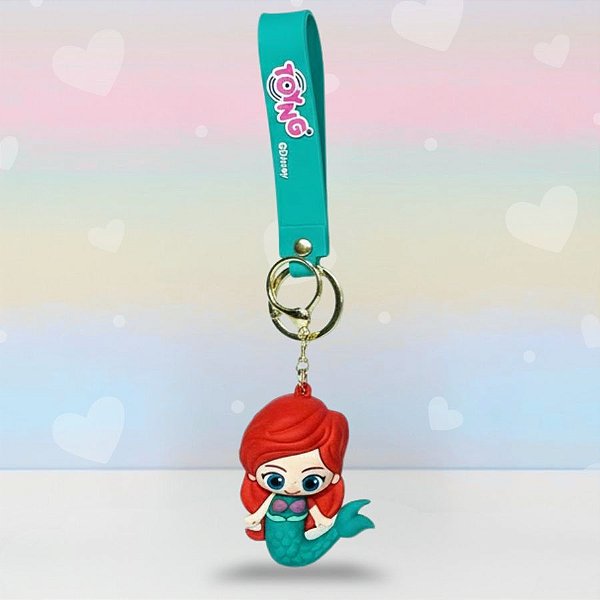 Chaveiro 3D Ariel - 7cm - Disney Original - 1 unidade - Rizzo