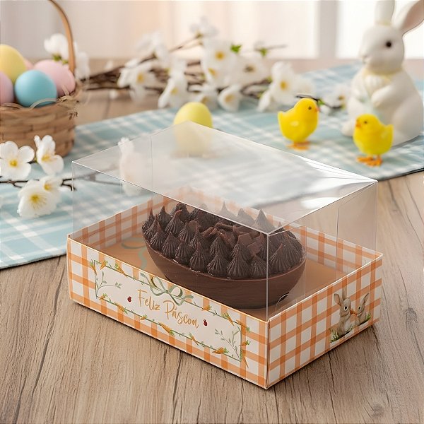 Caixa para 3 Meio Ovos De 50g - Lovely Garden - 15,5x8x5cm - 6 unidades - Cromus - Rizzo