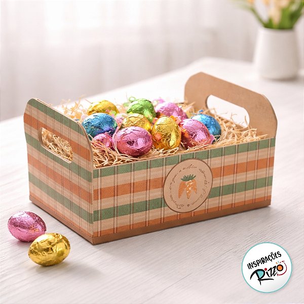 Caixote De Papel Cartão - Kraft Cenoura - 22x15x8cm - 1 unidade - Cromus - Rizzo