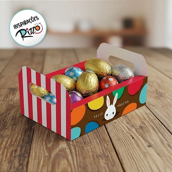 Caixote de Papel Cartão - Coelhinho Sai da Toca - Vermelho - 13x9x6cm - 1 unidade - Cromus - Rizzo