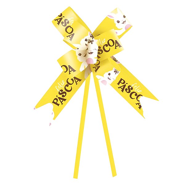Laço Fácil - Páscoa Felicita Amarelo - 10 unidades - Cromus - Rizzo