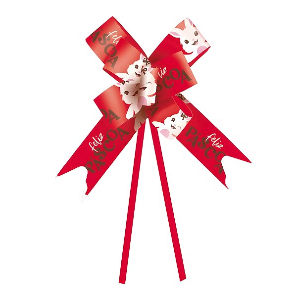 Laço Fácil - Páscoa Felicita Vermelho - 10 unidades - Cromus - Rizzo