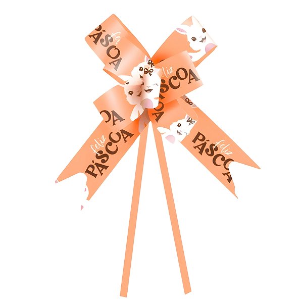 Laço Fácil - Páscoa Felicita Laranja - 10 unidades - Cromus - Rizzo