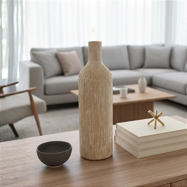 Vaso Decorativo de Cerâmica - Dourado - 45x13x13cm - 1 unidade - Cromus - Rizzo