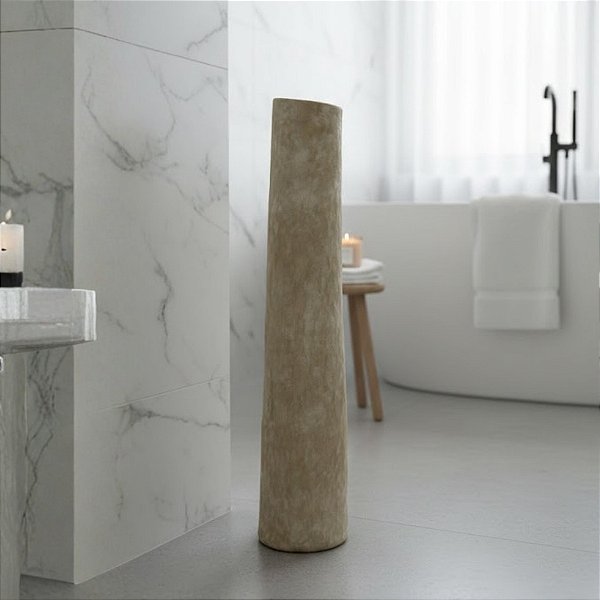 Vaso Decorativo de Cerâmica Natural - 77x17x17cm - 1 unidade - Cromus - Rizzo