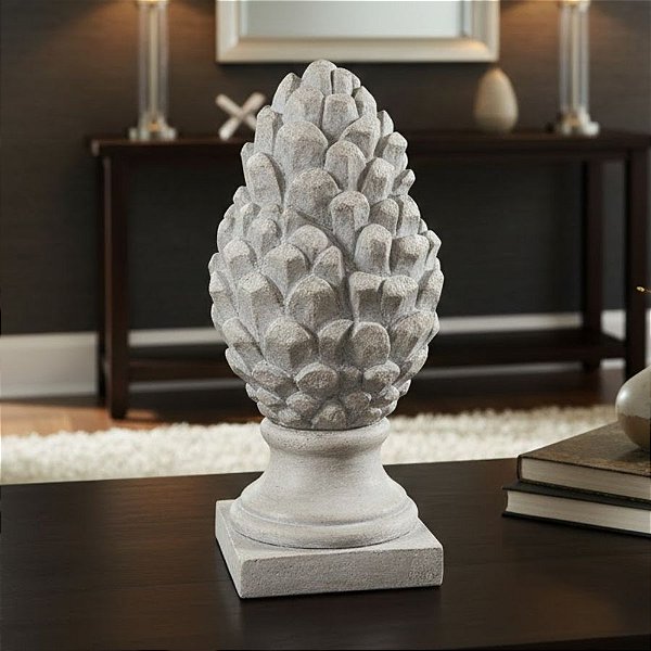 Enfeite Decorativo de Resina - Pinha Decorativa - Off White - 30x14x14cm - 1 unidade - Cromus - Rizzo