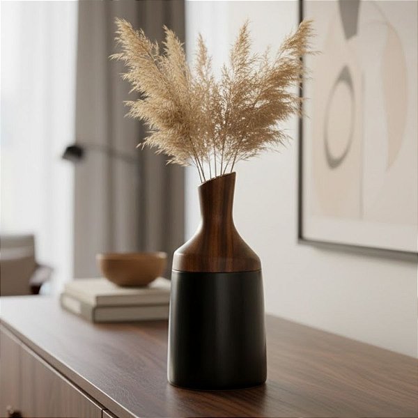 Vaso Decorativo de Dolomita - 26x12x12cm - 1 unidade - Cromus - Rizzo