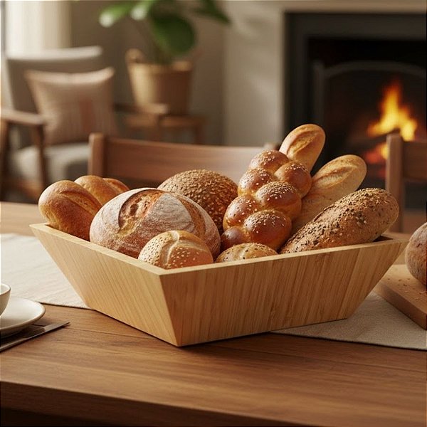 Bowl de Bambu Quadrado  - 27x16x10cm - 1 unidade - Cromus - Rizzo