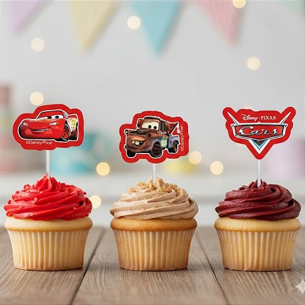 Pick Decorativo para Doces - Carros - Disney Original - 12 unidades - Rizzo