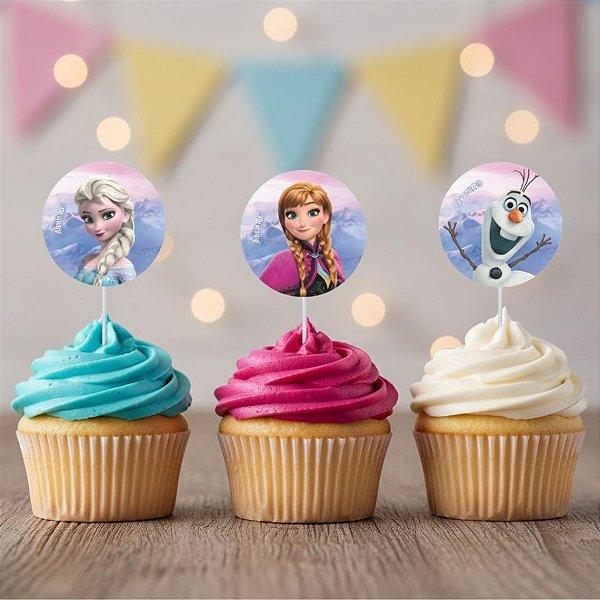 Pick Decorativo para Doces - Frozen - Disney Original - 12 unidades - Rizzo